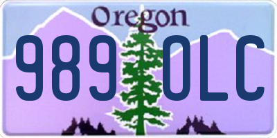 OR license plate 989OLC