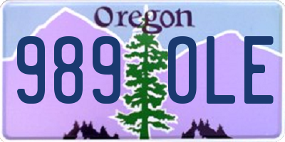 OR license plate 989OLE