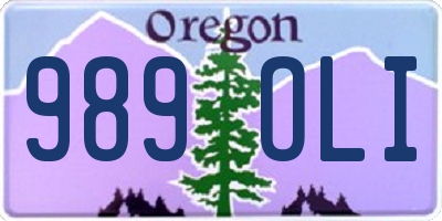 OR license plate 989OLI