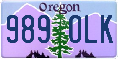 OR license plate 989OLK