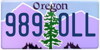 OR license plate 989OLL