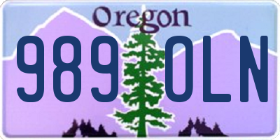 OR license plate 989OLN