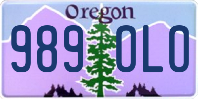 OR license plate 989OLO