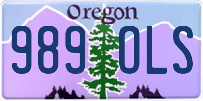 OR license plate 989OLS