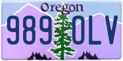 OR license plate 989OLV