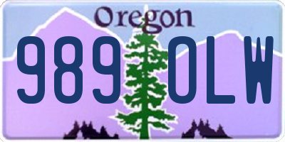 OR license plate 989OLW