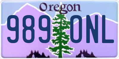 OR license plate 989ONL