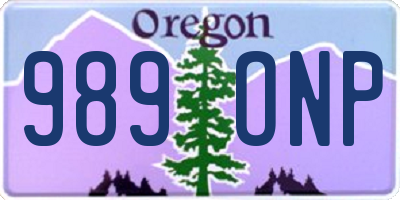OR license plate 989ONP