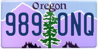 OR license plate 989ONQ