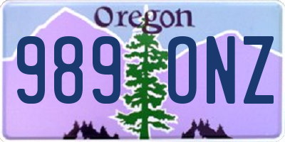 OR license plate 989ONZ