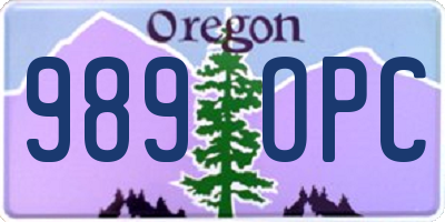 OR license plate 989OPC