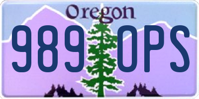 OR license plate 989OPS