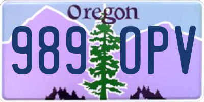 OR license plate 989OPV
