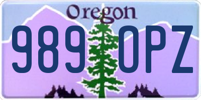 OR license plate 989OPZ