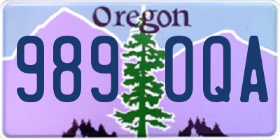 OR license plate 989OQA