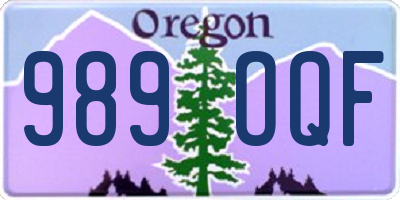 OR license plate 989OQF