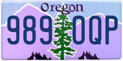 OR license plate 989OQP