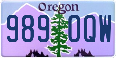 OR license plate 989OQW