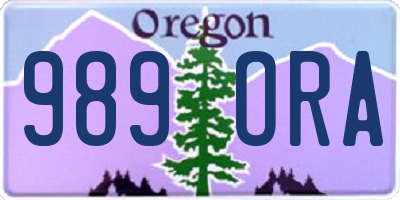 OR license plate 989ORA
