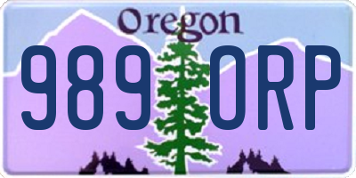 OR license plate 989ORP