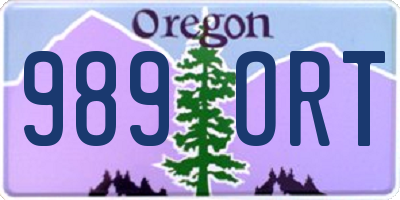 OR license plate 989ORT