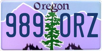 OR license plate 989ORZ
