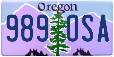 OR license plate 989OSA