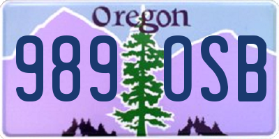 OR license plate 989OSB
