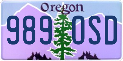 OR license plate 989OSD