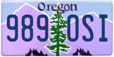 OR license plate 989OSI