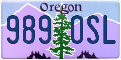 OR license plate 989OSL