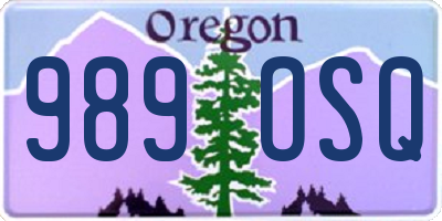OR license plate 989OSQ