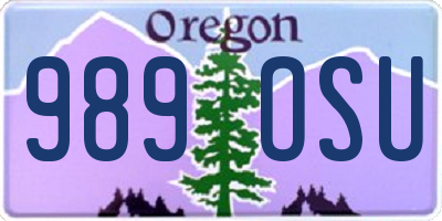 OR license plate 989OSU