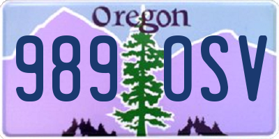 OR license plate 989OSV