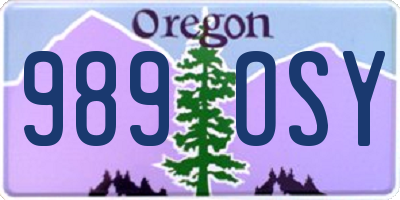 OR license plate 989OSY