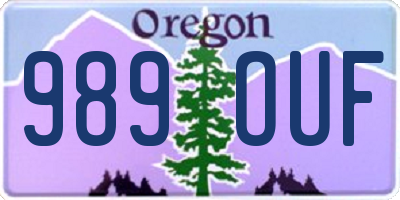 OR license plate 989OUF