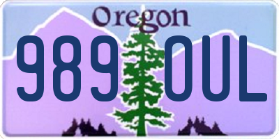 OR license plate 989OUL