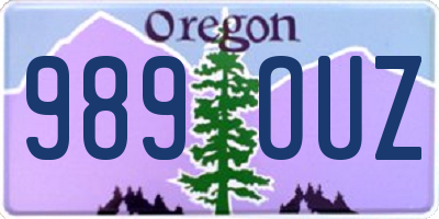 OR license plate 989OUZ
