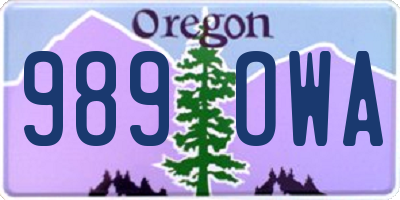 OR license plate 989OWA