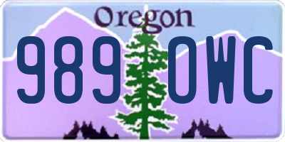 OR license plate 989OWC