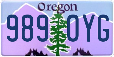 OR license plate 989OYG