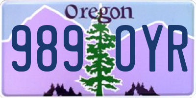 OR license plate 989OYR