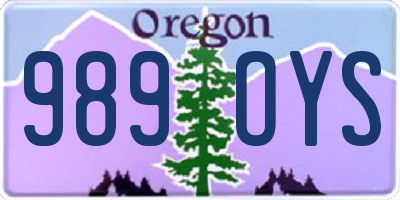 OR license plate 989OYS