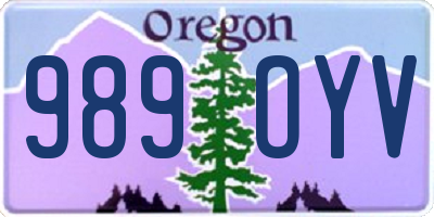 OR license plate 989OYV