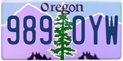 OR license plate 989OYW