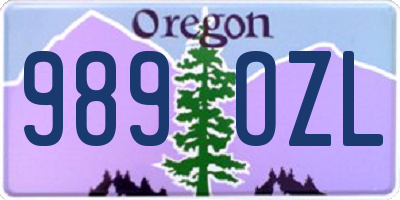 OR license plate 989OZL