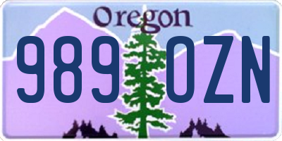 OR license plate 989OZN