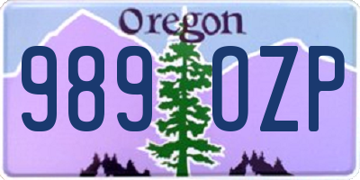 OR license plate 989OZP