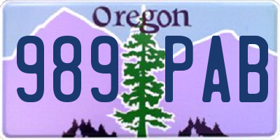 OR license plate 989PAB