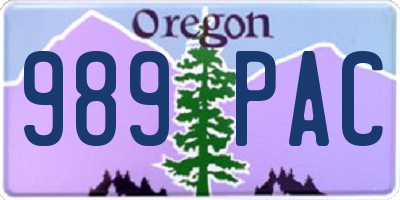 OR license plate 989PAC